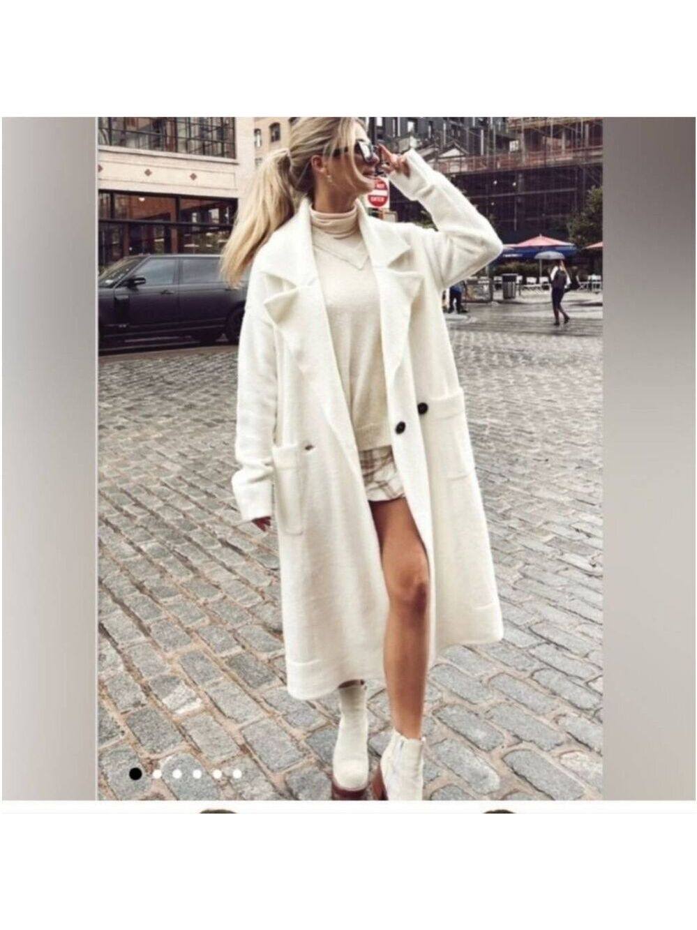 Show Me Your MuMu Melrose Sweater Jacket in Cream Knit Sz L